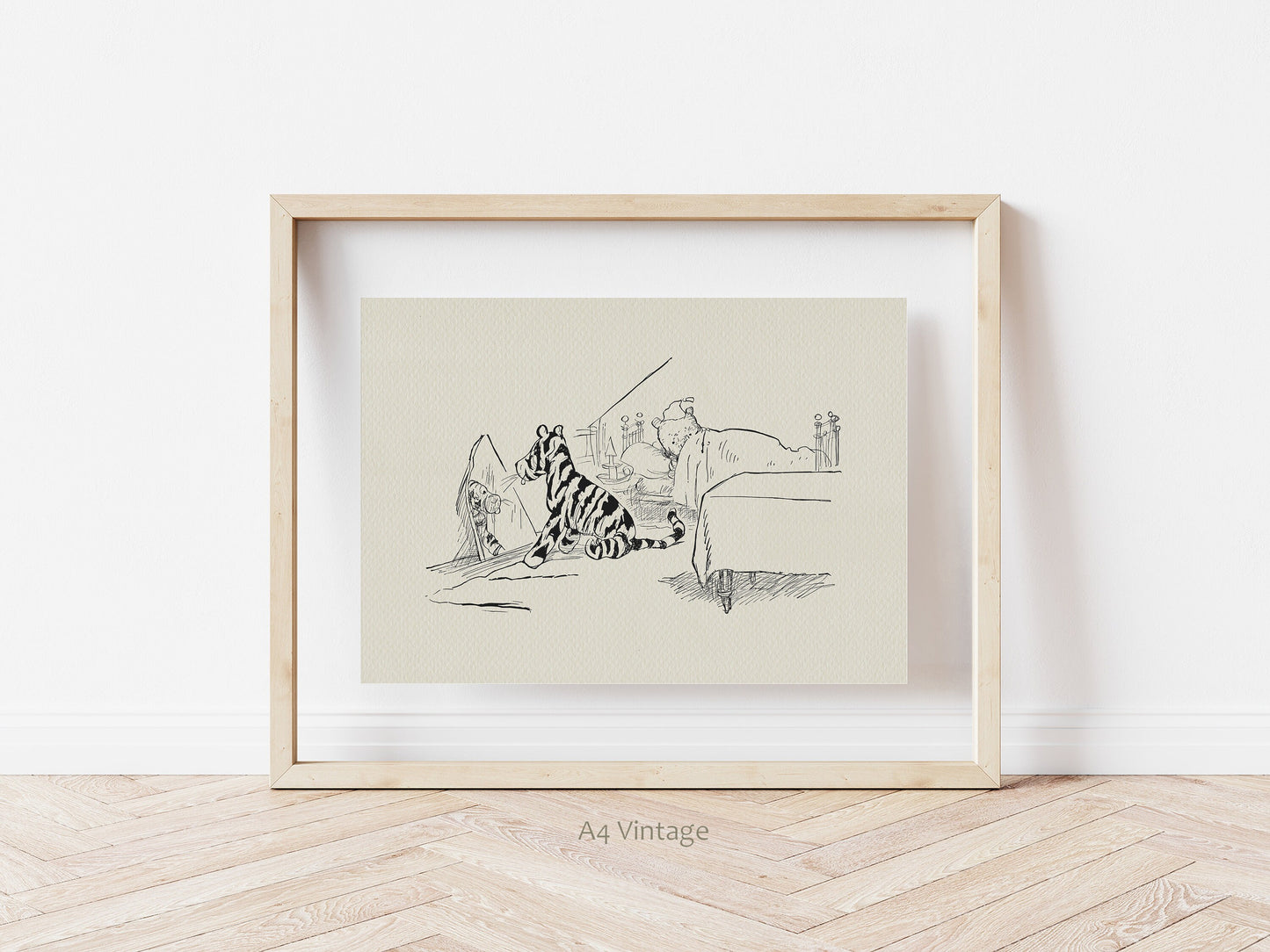 56 Tigger & Winnie the Pooh Classic Nursery Art Horizontal Print