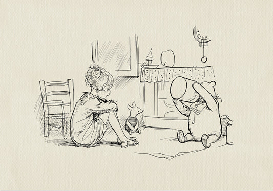 60 Waiting for the Tigger  - Winnie the Pooh classic vintage style poster print