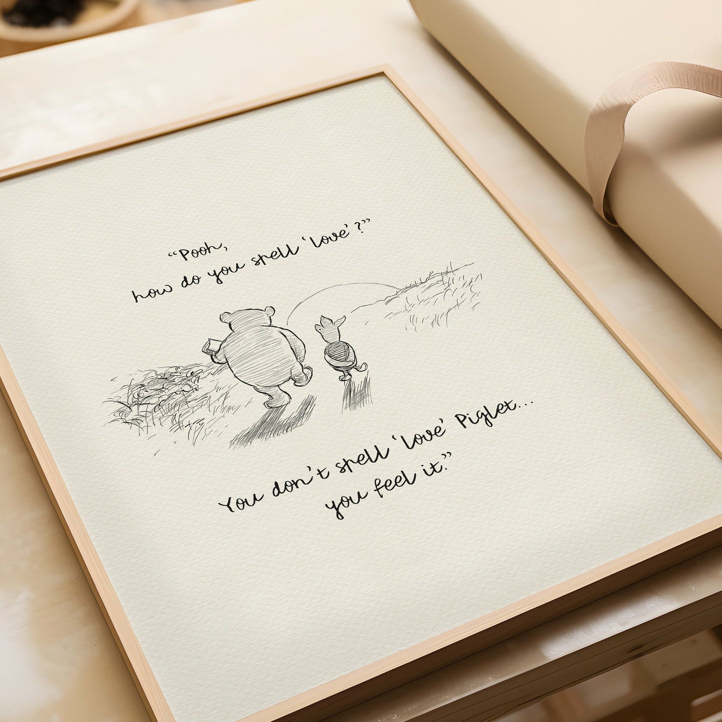 15 Winnie the Pooh 'How Do You Spell Love' Quote Poster