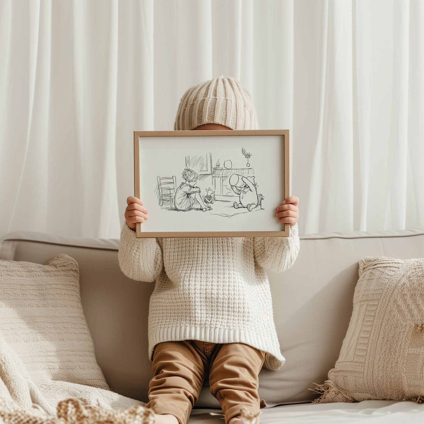 60 Waiting for the Tigger  - Winnie the Pooh classic vintage style poster print