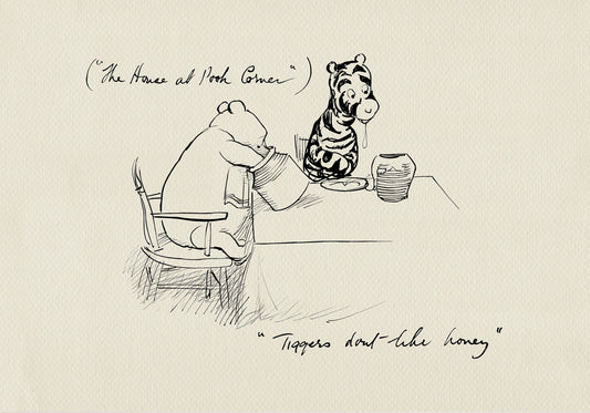 58 Tiggers don't like honey - Winnie the Pooh classic vintage style poster print