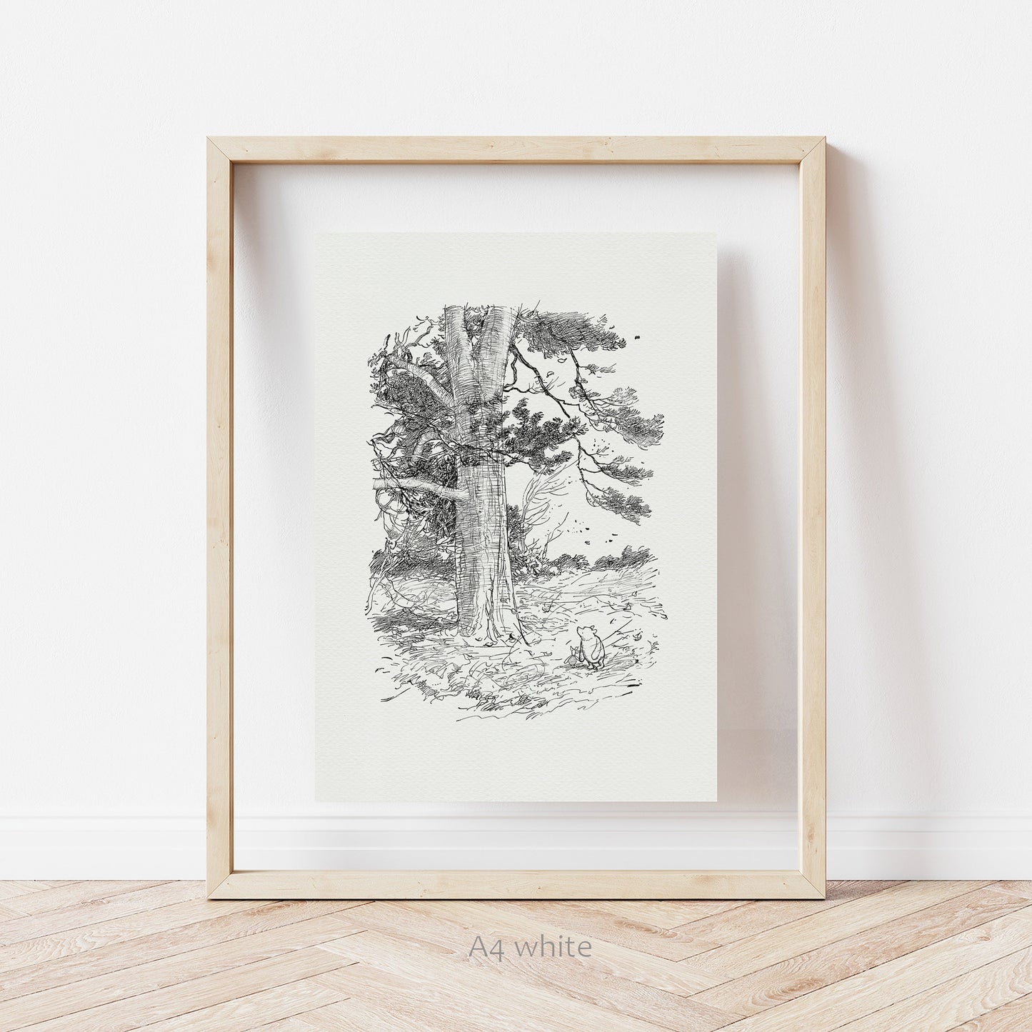 24 Winnie the Pooh Nursery Print: Piglet and Pooh, Vintage Style