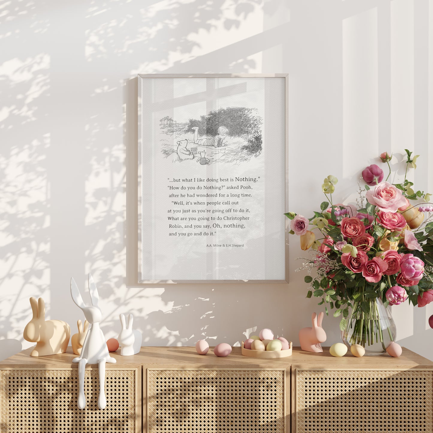 Winnie the Pooh Quote Poster: Vintage Style Nursery Art Print