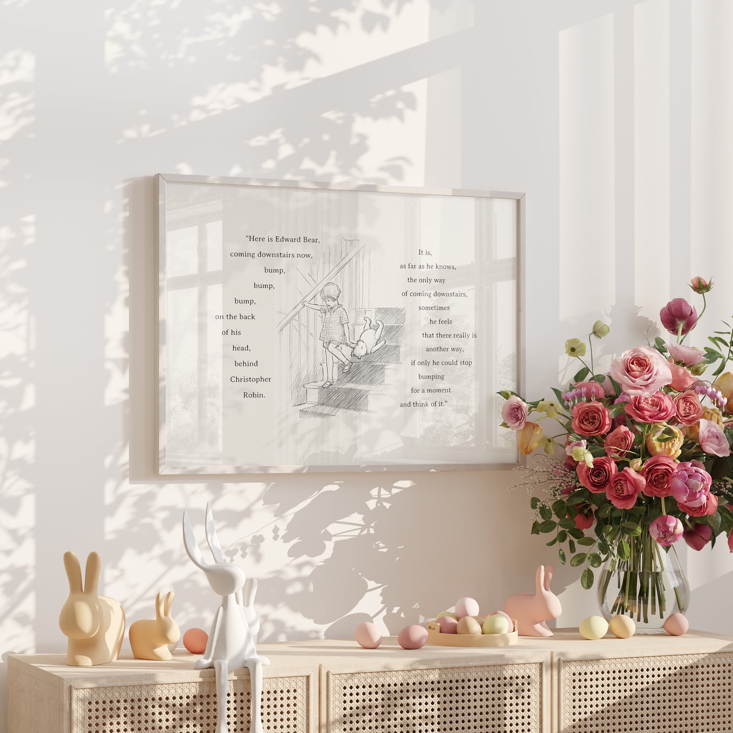 Winnie the Pooh Print: Edward Bear Quote, Vintage Style Horizontal Wall Art