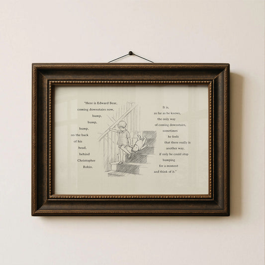 Winnie the Pooh Print: Edward Bear Quote, Vintage Style Horizontal Wall Art