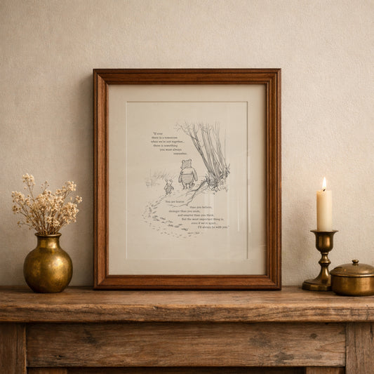 Winnie the Pooh Print with Quote: Classic Nursery Art