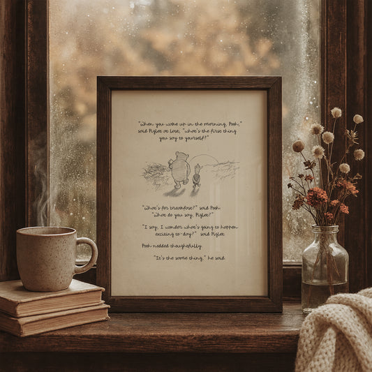 Winnie the Pooh Quote Print: Vintage Style Illustration
