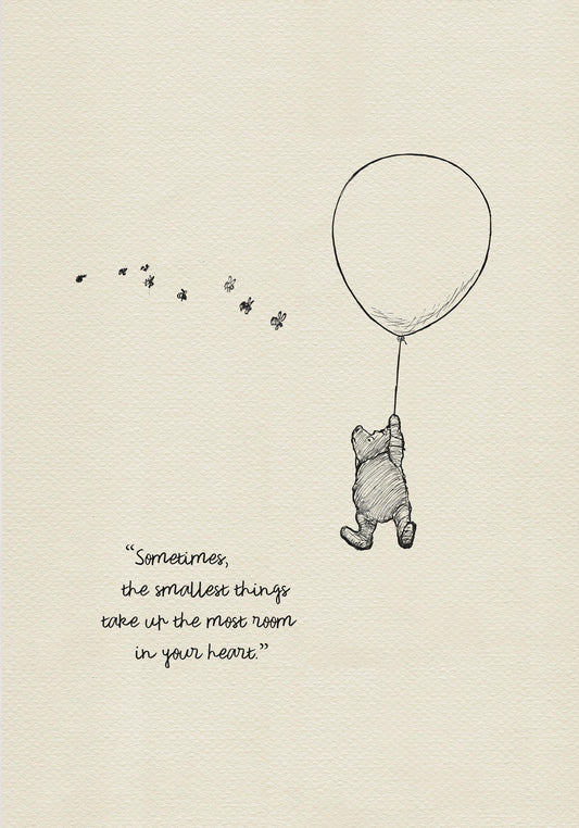 06 Winnie the Pooh Quote Print: Vintage Style Poster, Classic Illustration