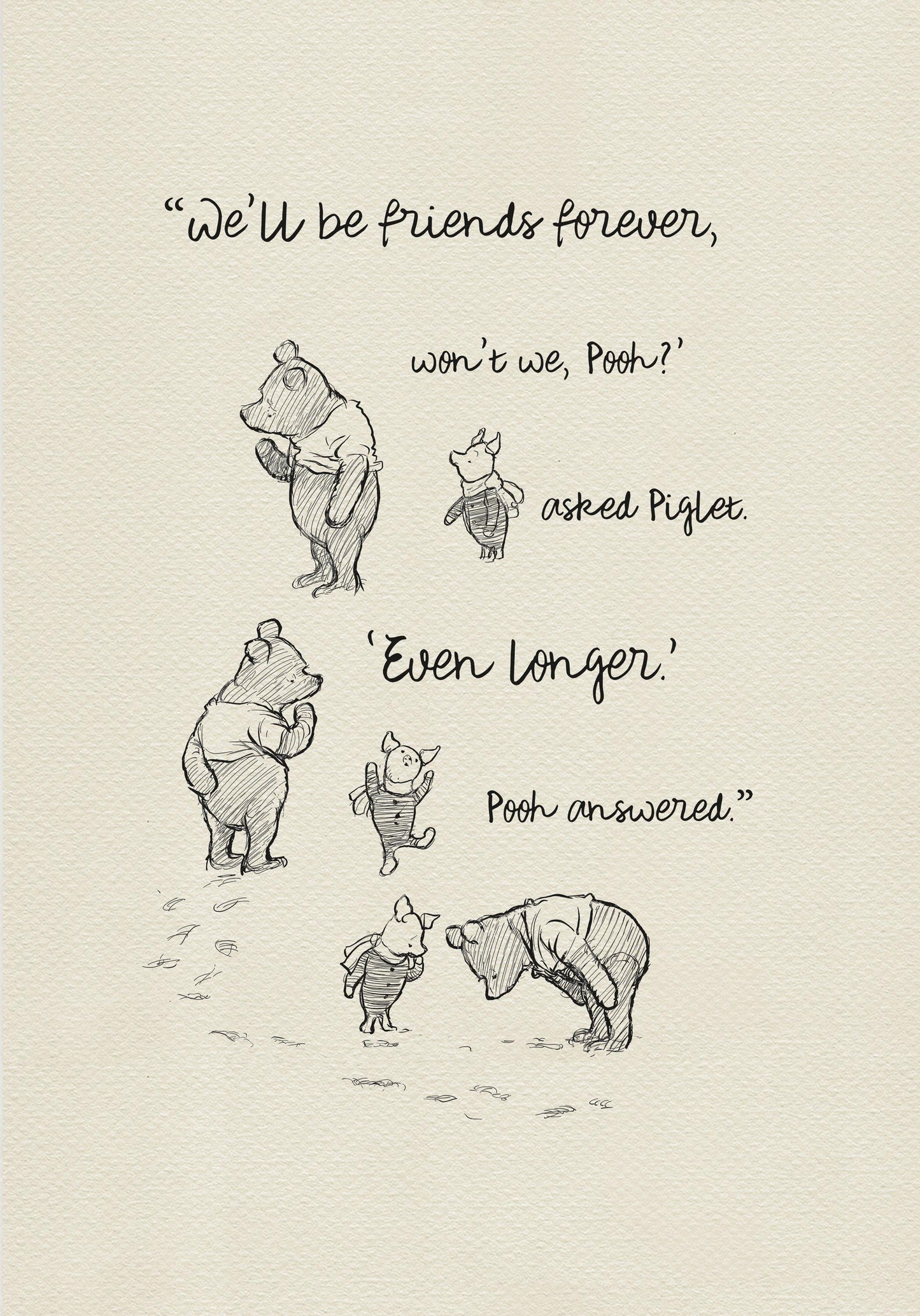 02 Winnie the Pooh Quote Print: Vintage Style Ernest Shepard Illustration