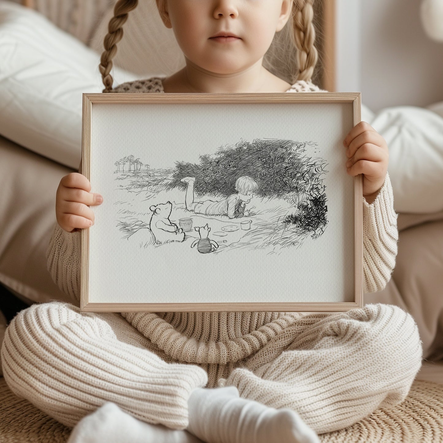 40 Winnie the Pooh Print: Heffalump, Piglet & Christopher Robin