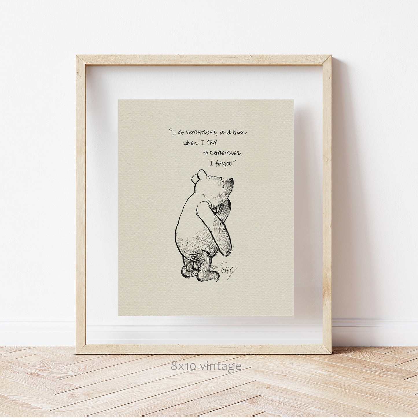 09 Winnie the Pooh Quote Print: Vintage Style Illustration