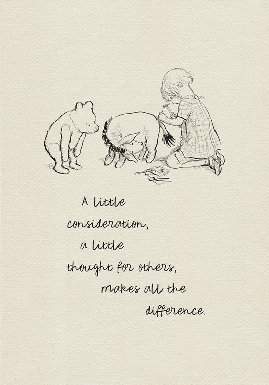 17 Eeyore: Winnie the Pooh Quote Print Classic Vintage Style Nursery Wall Art