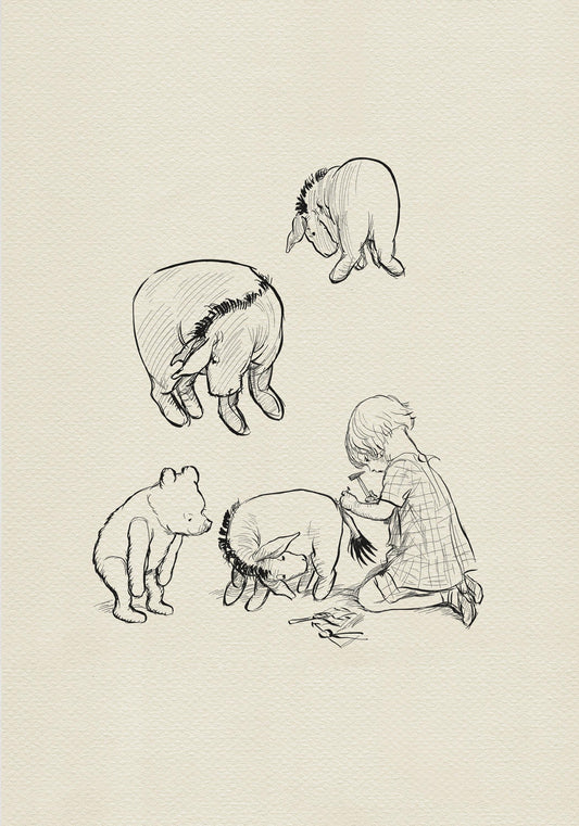 50 Eeyore's Tale - Winnie the Pooh Eeyore Christopher Robin - classic vintage style poster print