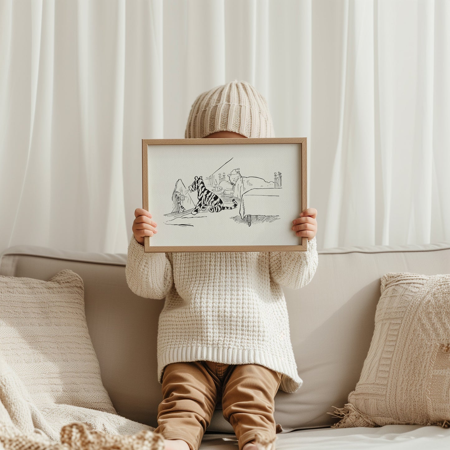 56 Tigger & Winnie the Pooh Classic Nursery Art Horizontal Print