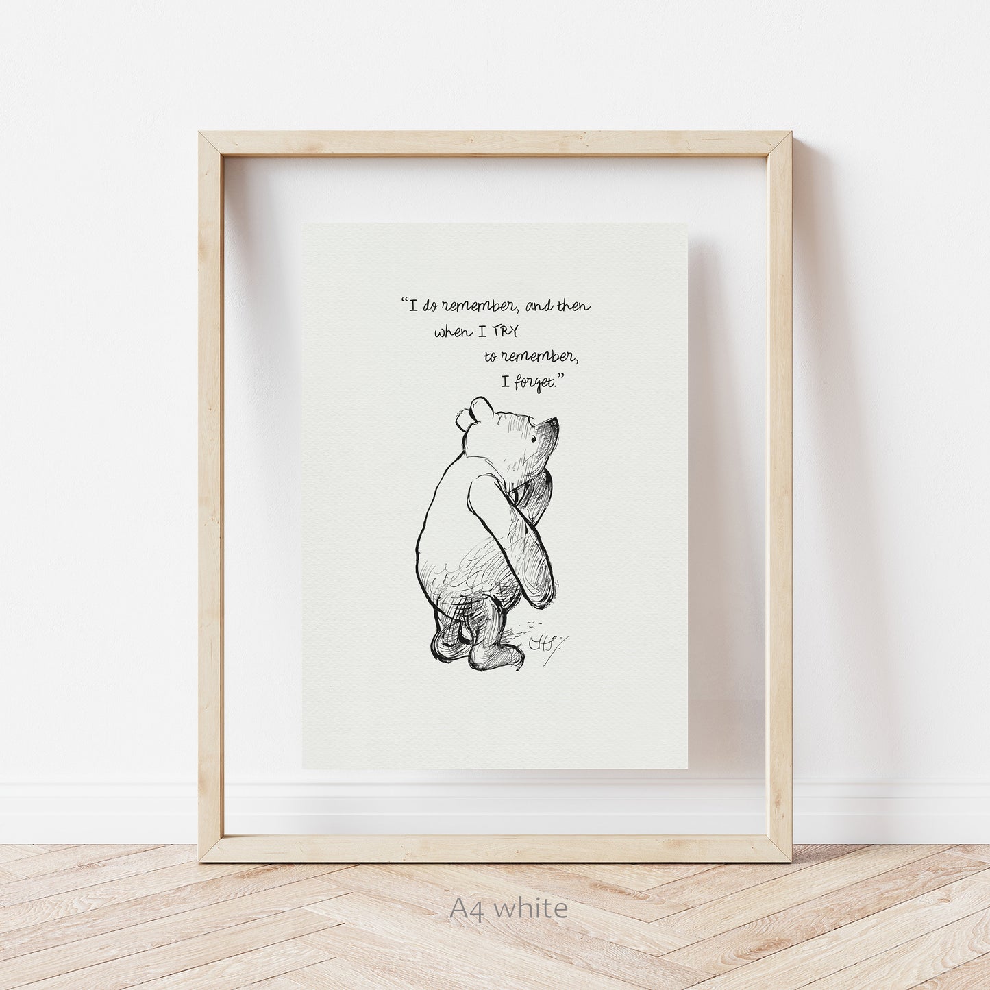 09 Winnie the Pooh Quote Print: Vintage Style Illustration