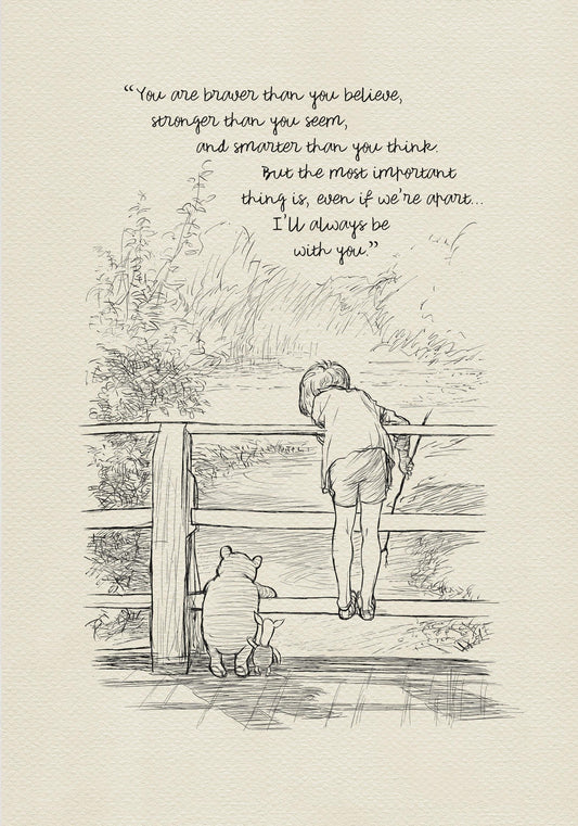 44 Winnie the Pooh Quote Print: Classic Vintage Style Illustration