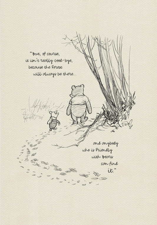 45 Winnie the Pooh Quote Print: Vintage Style Illustration