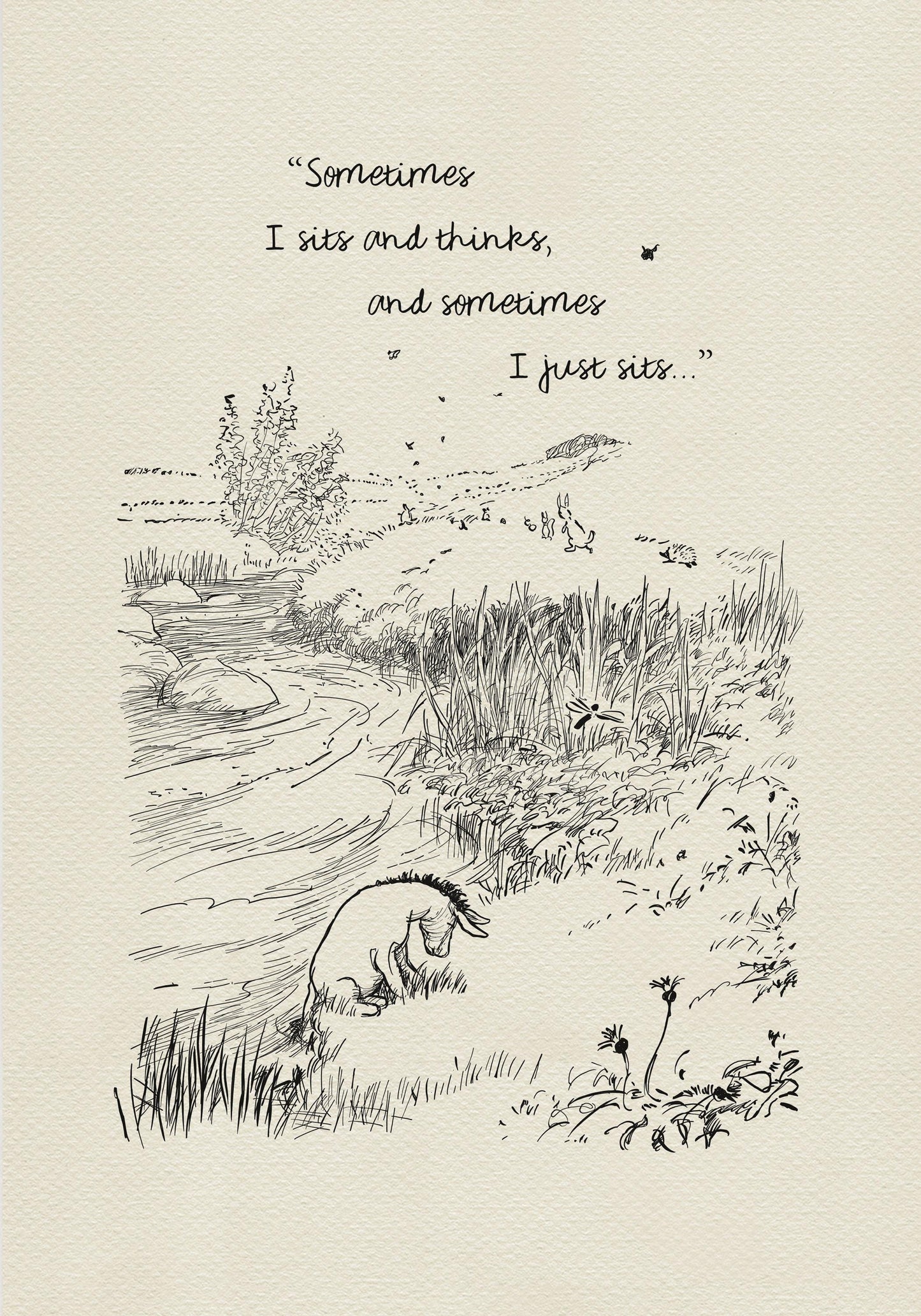 52 Eeyore Winnie the Pooh Print: Classic Nursery Art