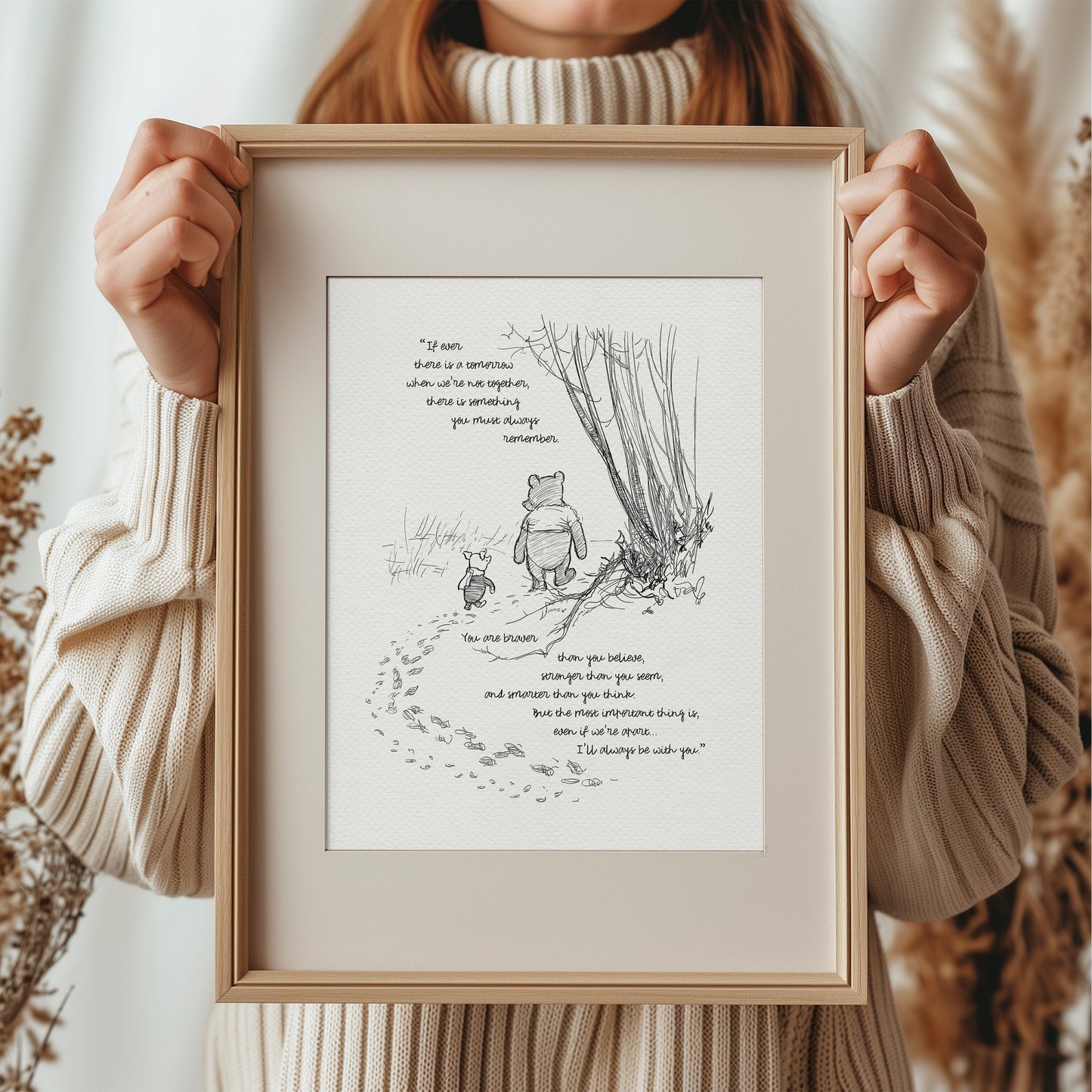 03 Winnie the Pooh Quote Print: Vintage Style Illustration