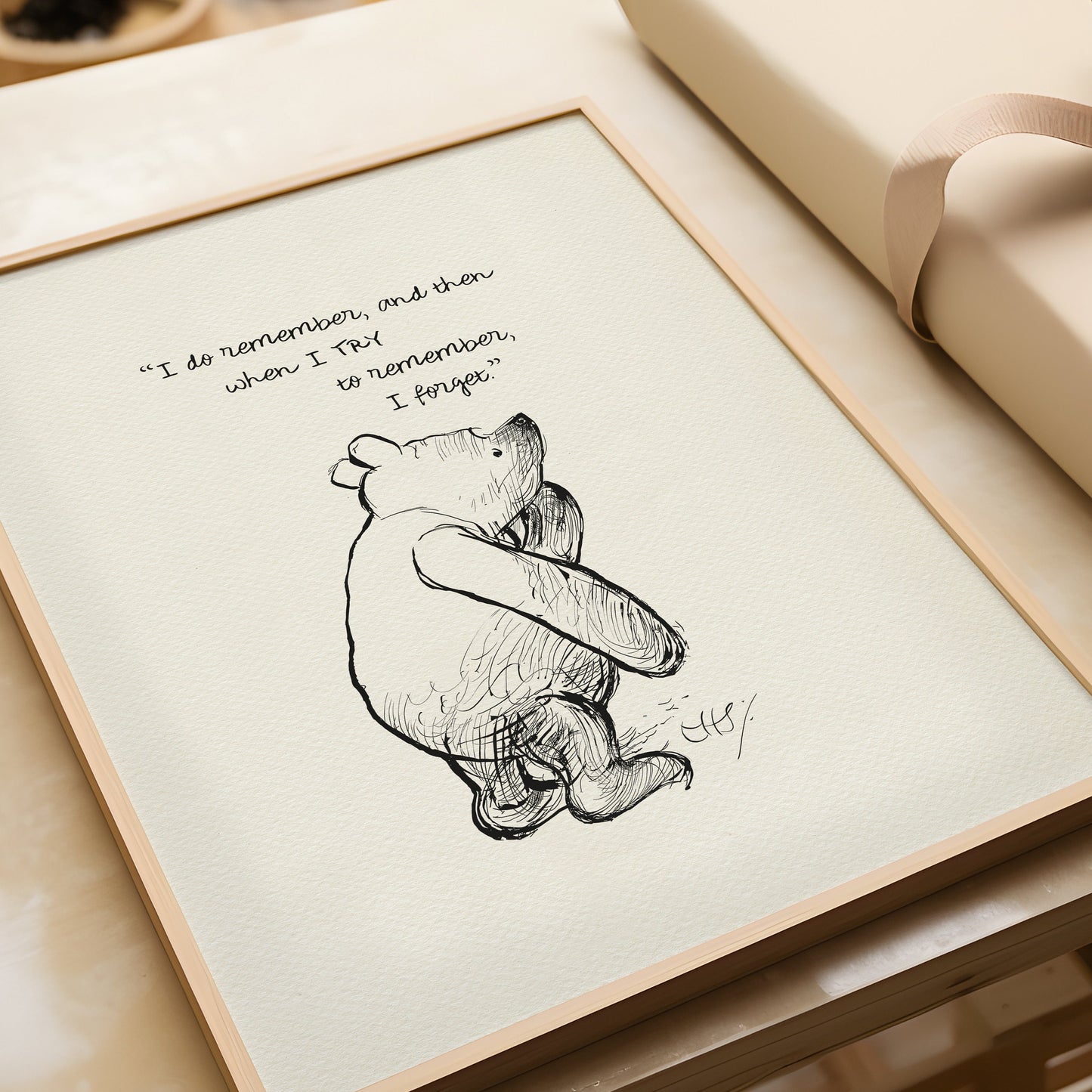 09 Winnie the Pooh Quote Print: Vintage Style Illustration