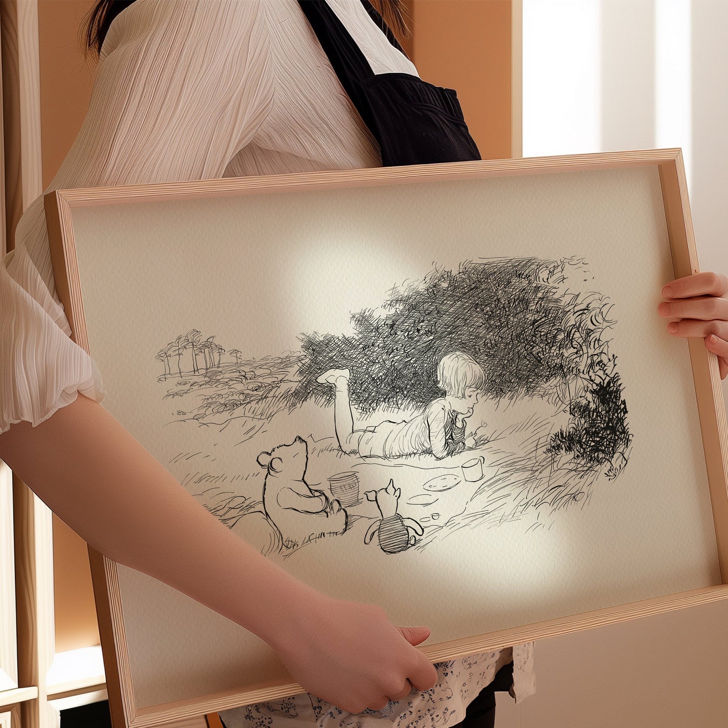 40 Winnie the Pooh Print: Heffalump, Piglet & Christopher Robin