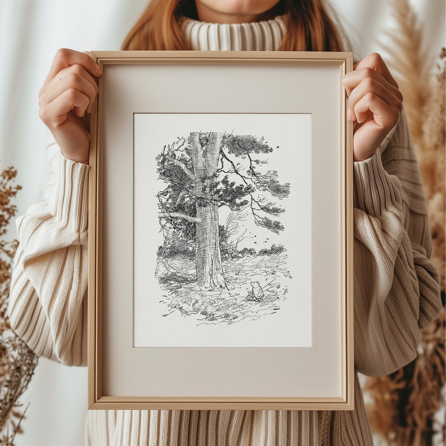 24 Winnie the Pooh Nursery Print: Piglet and Pooh, Vintage Style