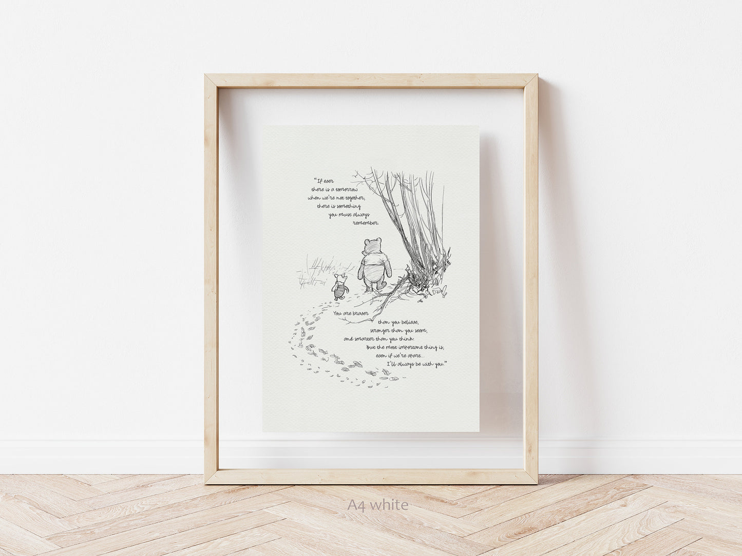 03 Winnie the Pooh Quote Print: Vintage Style Illustration