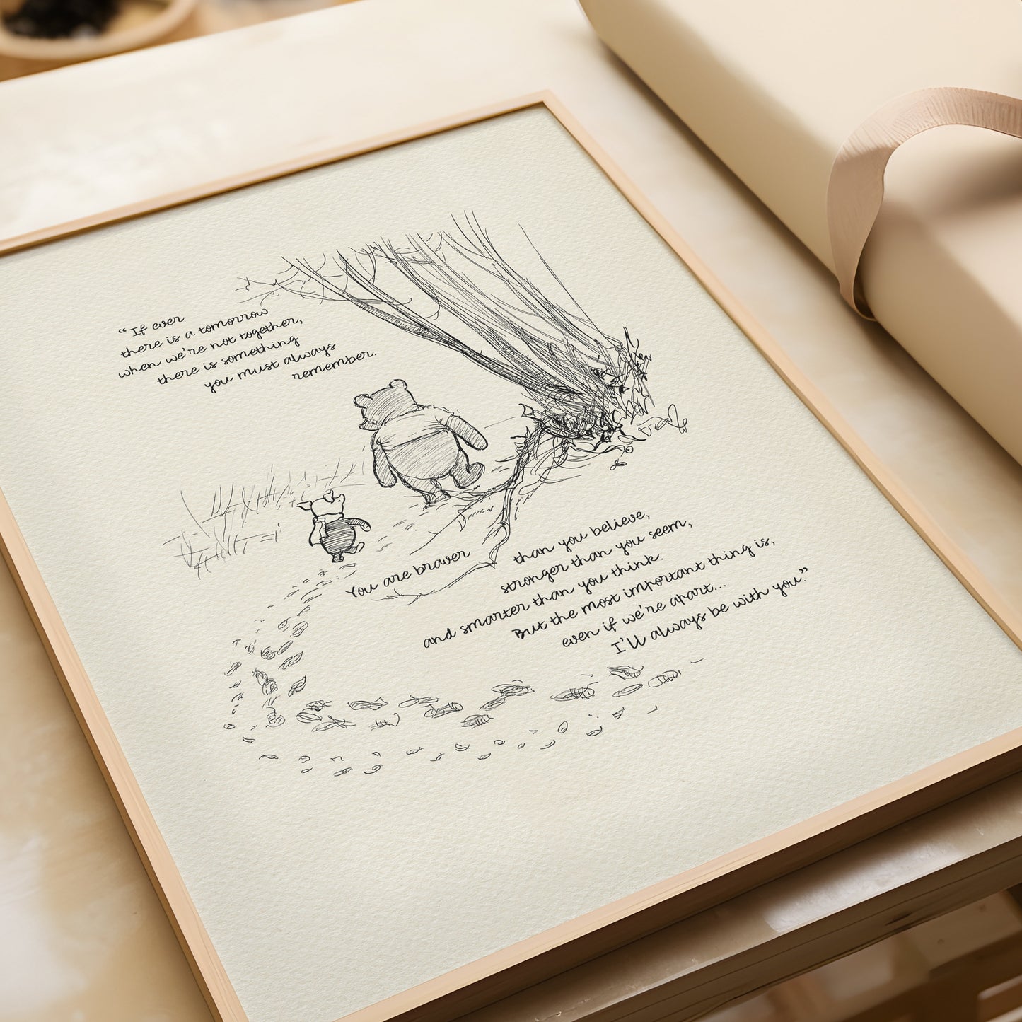 03 Winnie the Pooh Quote Print: Vintage Style Illustration