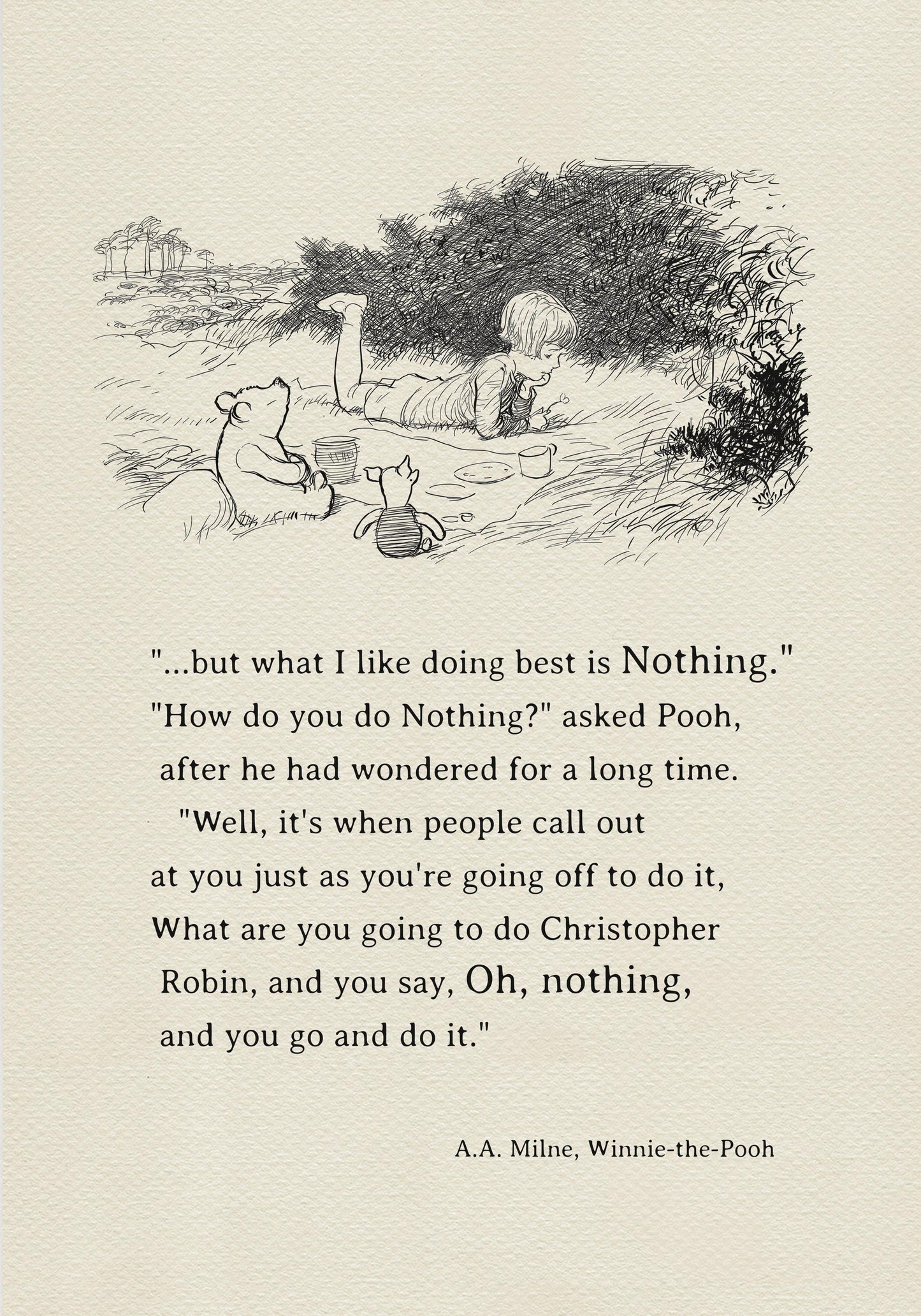 12 Winnie the Pooh Quote Poster: Vintage Style Classic Nursery Art Print