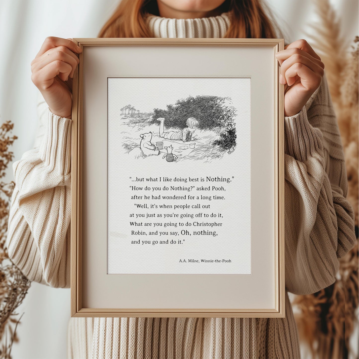 12 Winnie the Pooh Quote Poster: Vintage Style Classic Nursery Art Print