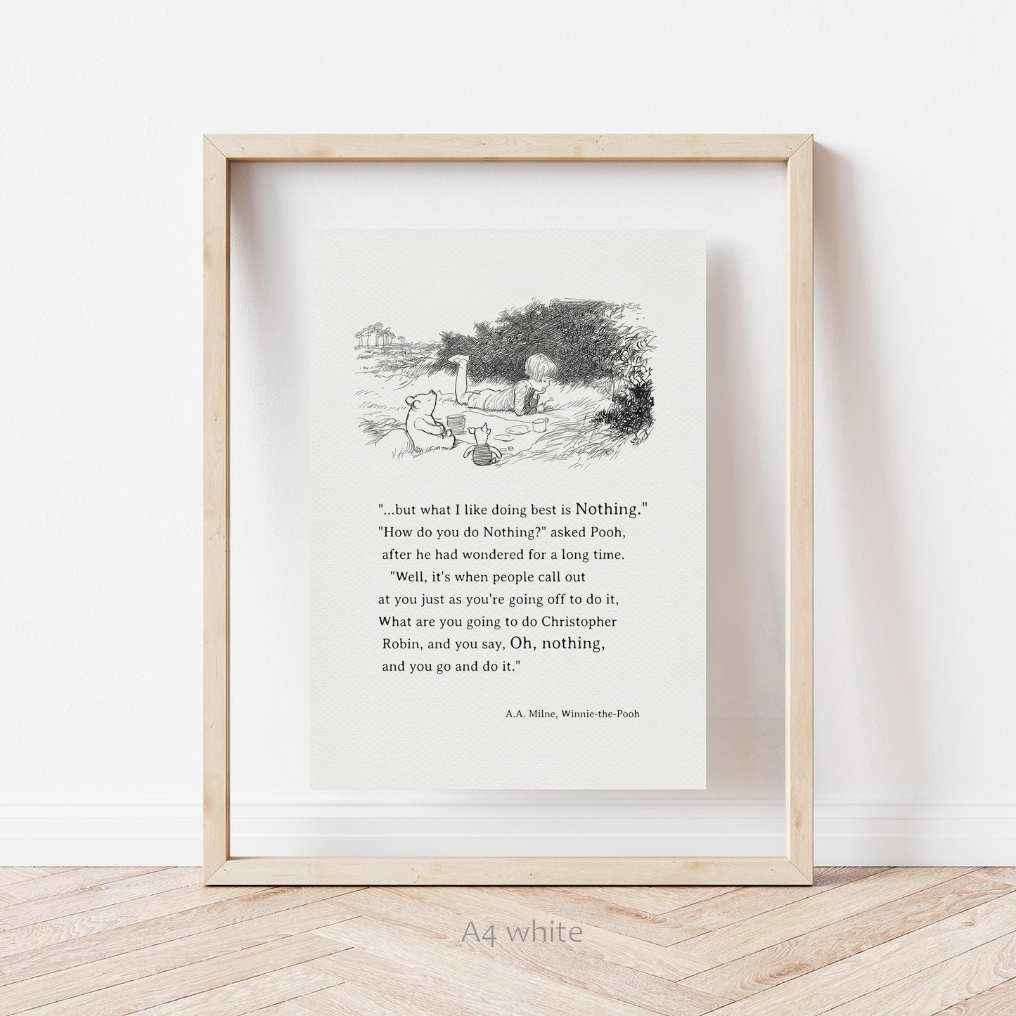12 Winnie the Pooh Quote Poster: Vintage Style Classic Nursery Art Print
