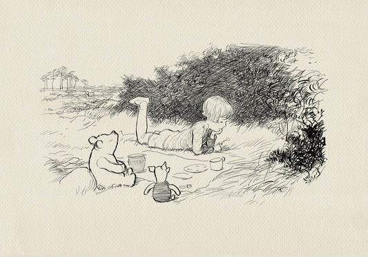 40 Winnie the Pooh Print: Heffalump, Piglet & Christopher Robin