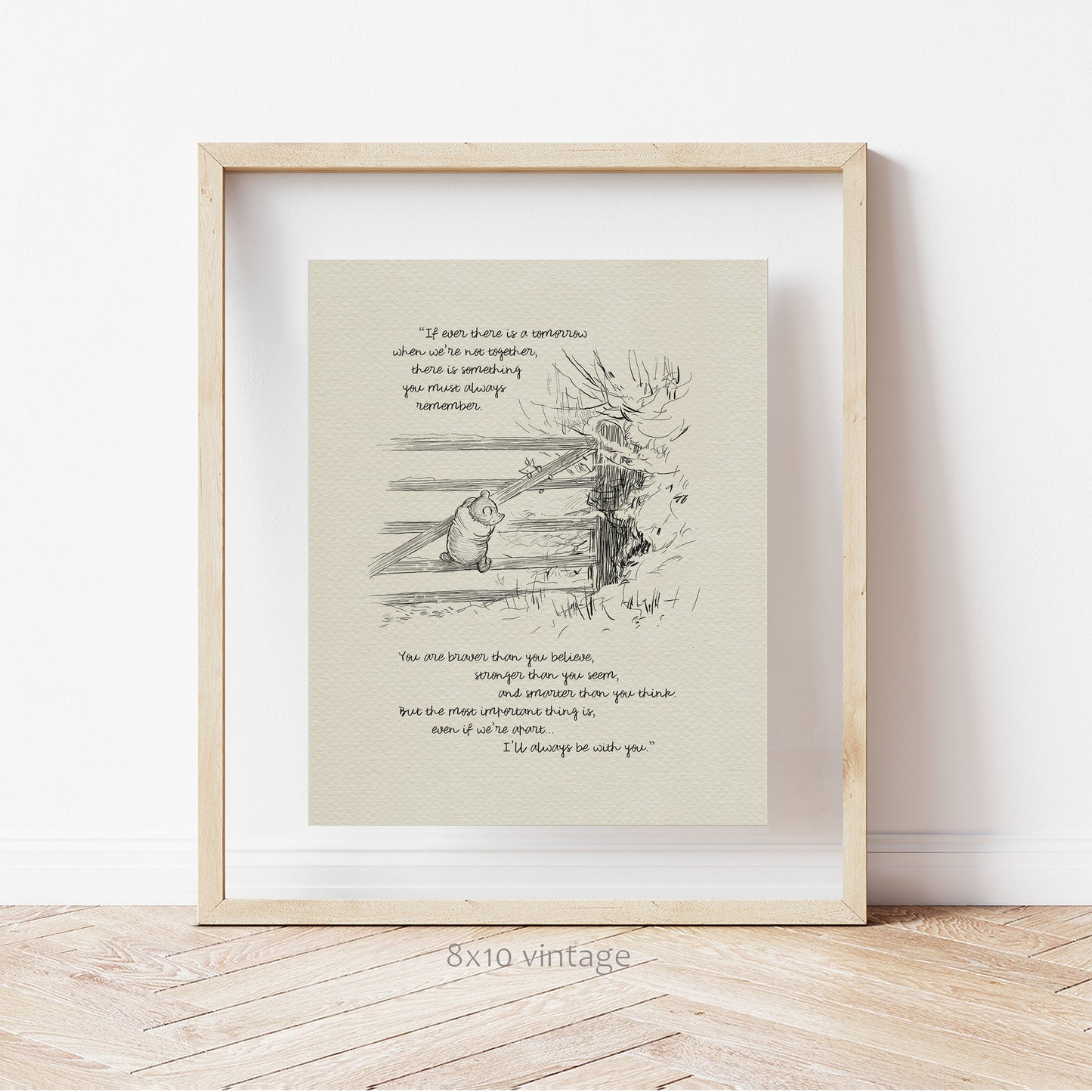05 Winnie the Pooh Quote Print: Classic Vintage Style Illustration