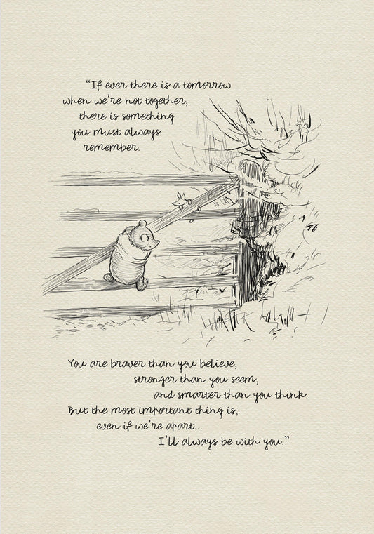 05 Winnie the Pooh Quote Print: Classic Vintage Style Illustration