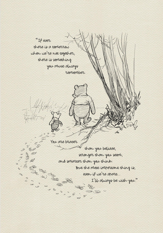 03 Winnie the Pooh Quote Print: Vintage Style Illustration