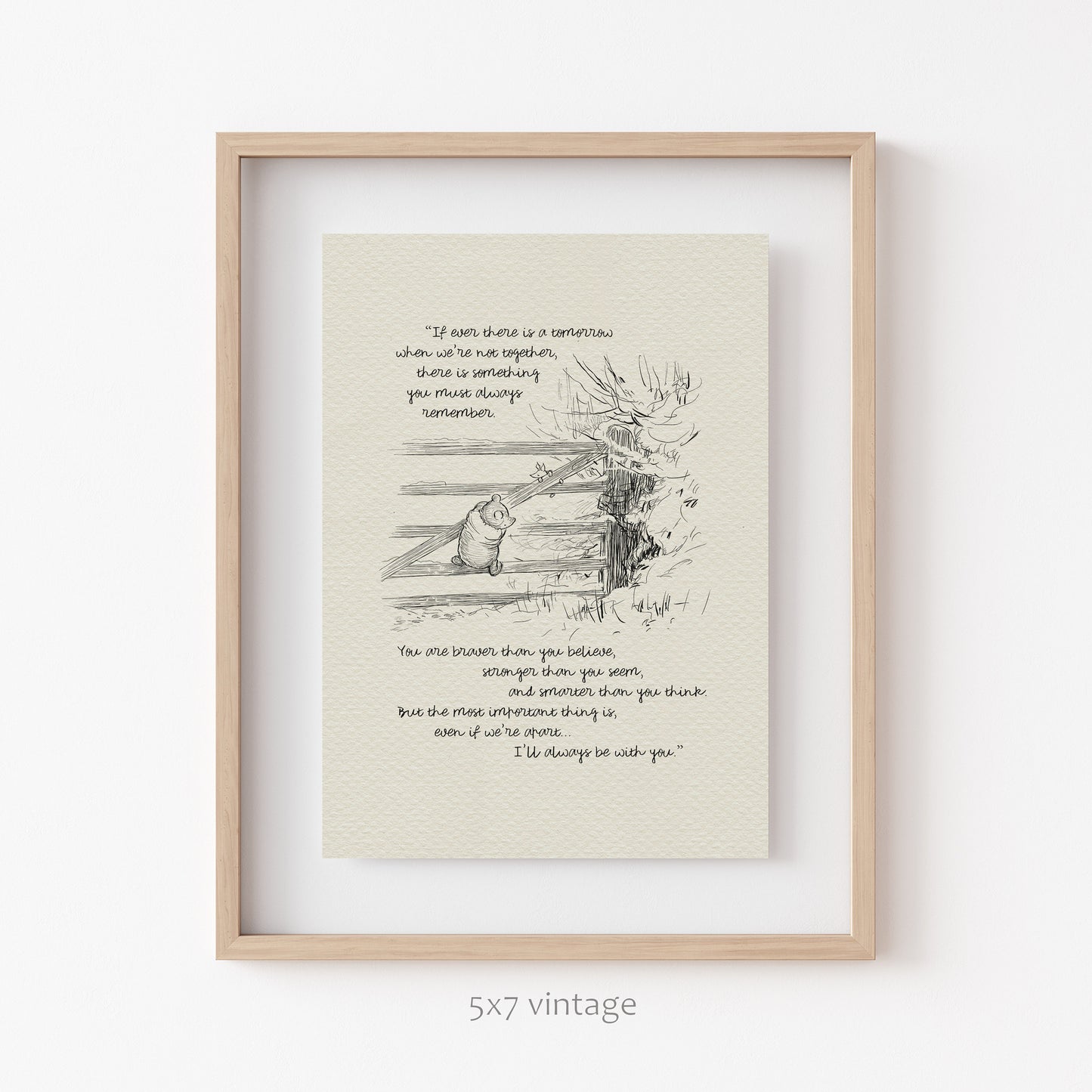 05 Winnie the Pooh Quote Print: Classic Vintage Style Illustration