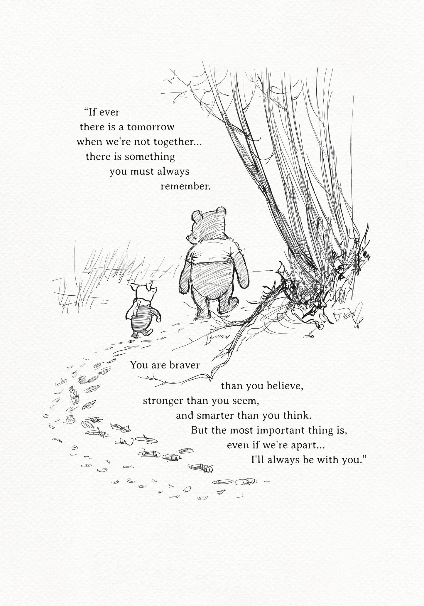 03a Winnie the Pooh Quote Print: Vintage Style Poster