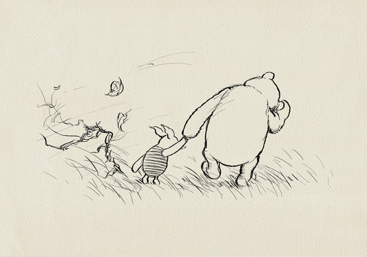 59 Very Happy Thursday - Piglet and Winnie the Pooh classic vintage style poster print