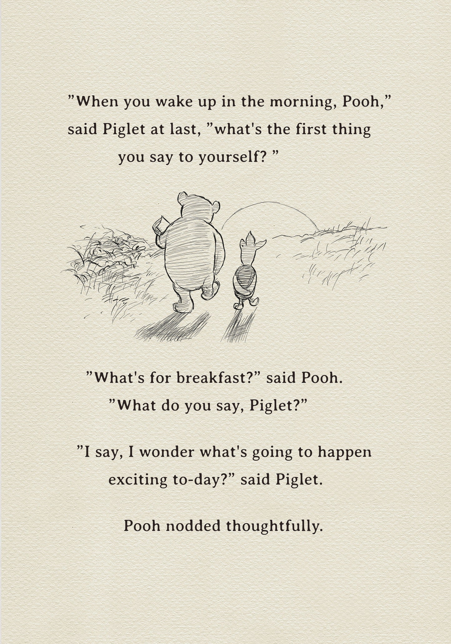 Winnie the Pooh Quote Print: Vintage Style Illustration