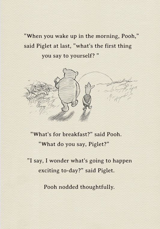Winnie the Pooh Quote Print: Vintage Style Illustration