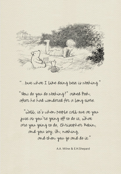 Winnie the Pooh Quote Poster: Vintage Style Nursery Art Print