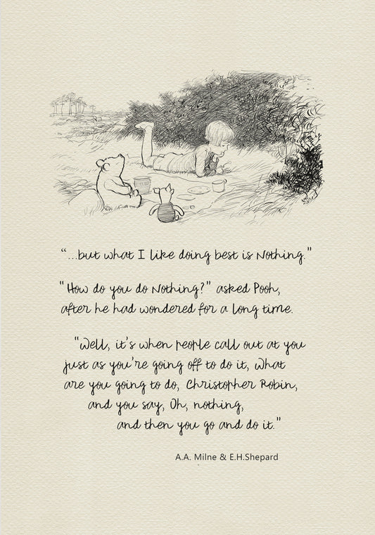 Winnie the Pooh Quote Poster: Vintage Style Nursery Art Print