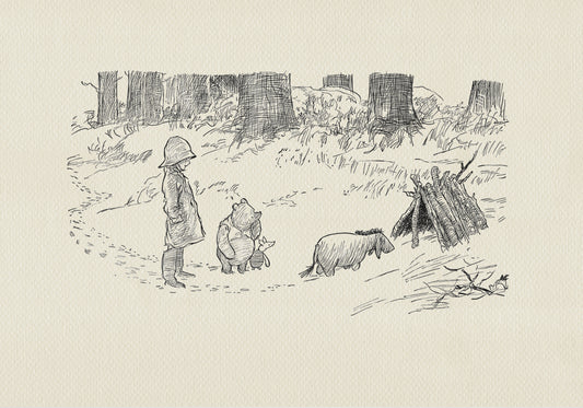 Winnie the Pooh Print: Eeyore Classic Nursery Landscape Art Decor