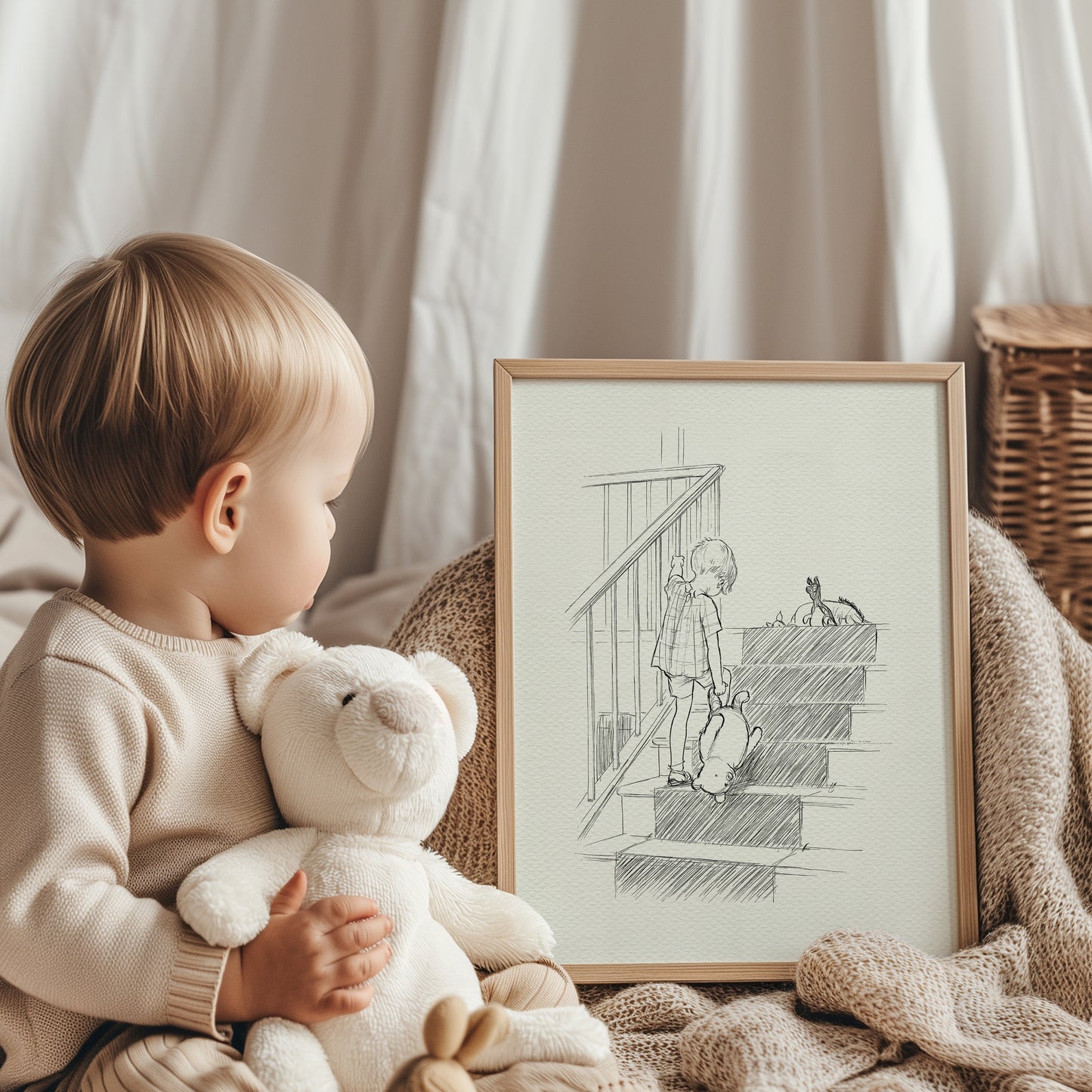 51 Winnie the Pooh Print: Vintage Style Christopher Robin Illustration