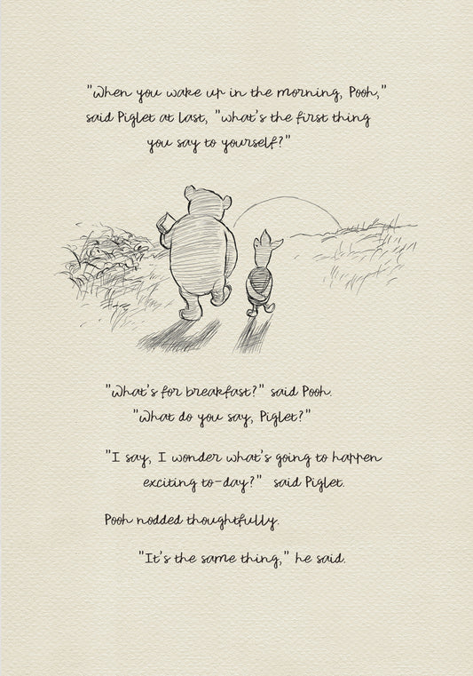 Winnie the Pooh Quote Print: Vintage Style Illustration