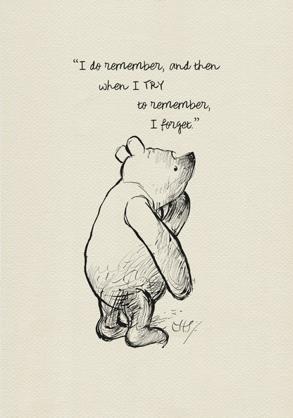 Winnie the Pooh Quote Print: Classic Nursery Art Illustration