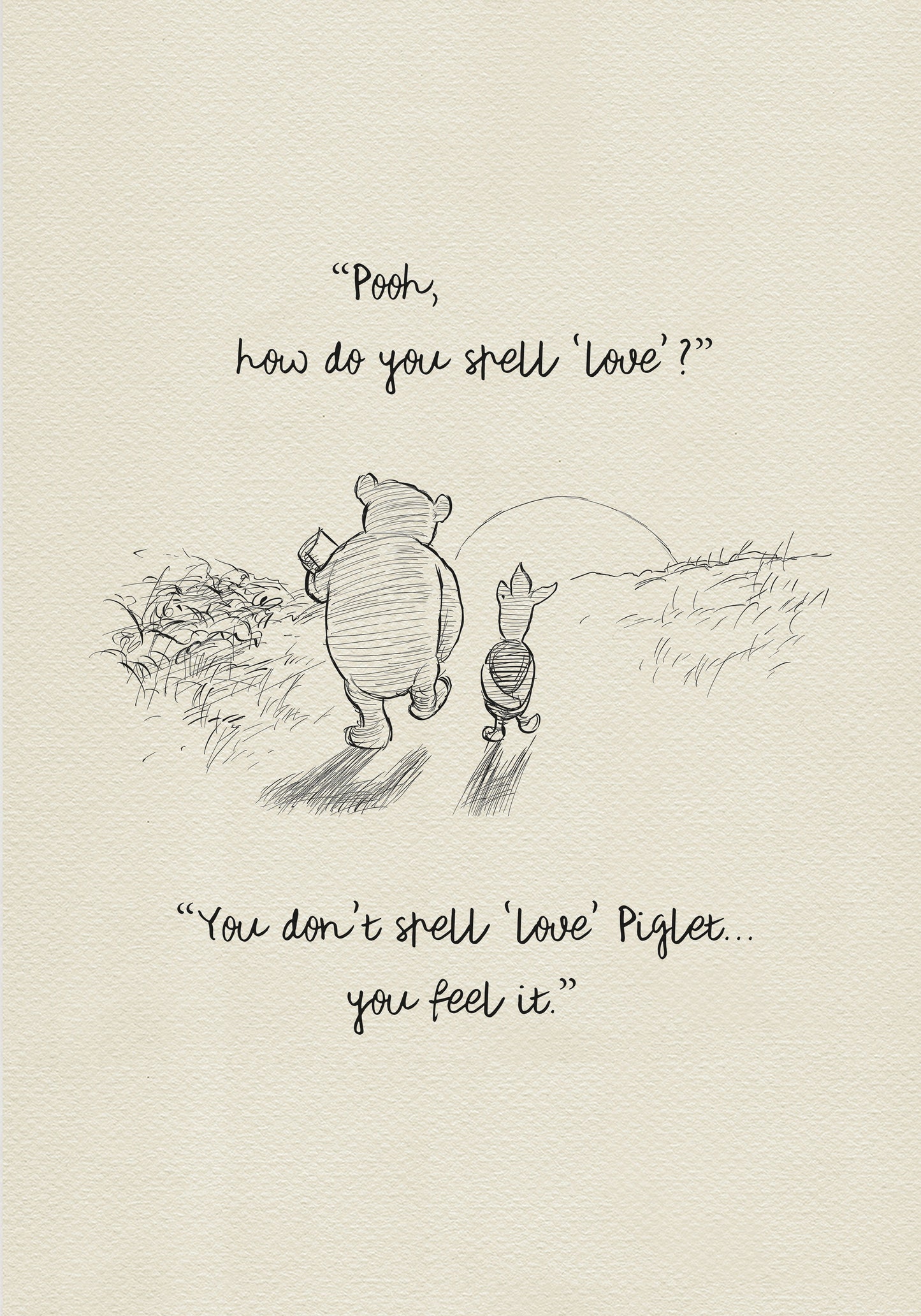 Winnie the Pooh 'How Do You Spell Love' Quote Poster