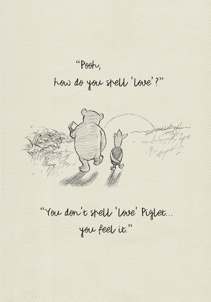 Winnie the Pooh 'How Do You Spell Love' Quote Poster