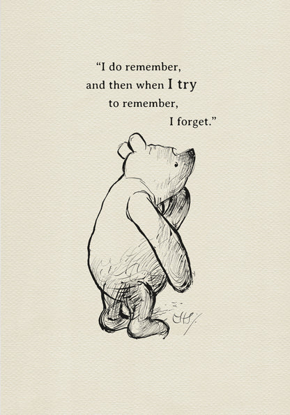 Winnie the Pooh Quote Print: Classic Nursery Art Illustration