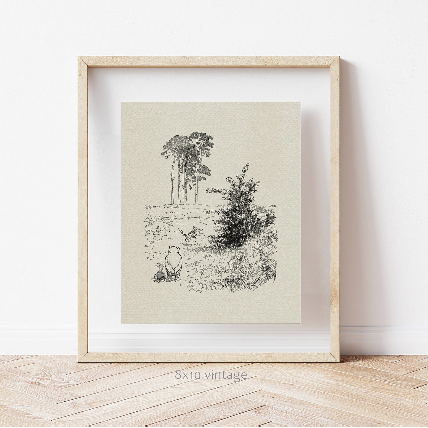 19 Winnie the Pooh Print: Pooh, Piglet & Tigger, Vintage Book Illustration